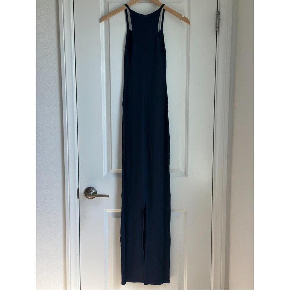 Skims Cotton Rib Long Cami Dress in Navy, Size XXS - Picture 9 of 9
